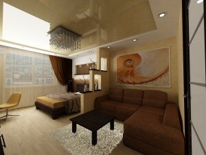 Дизайн гостиной 18 кв м со спальной зоной
