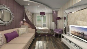 Дизайн гостиной со спальным местом 18 кв м
