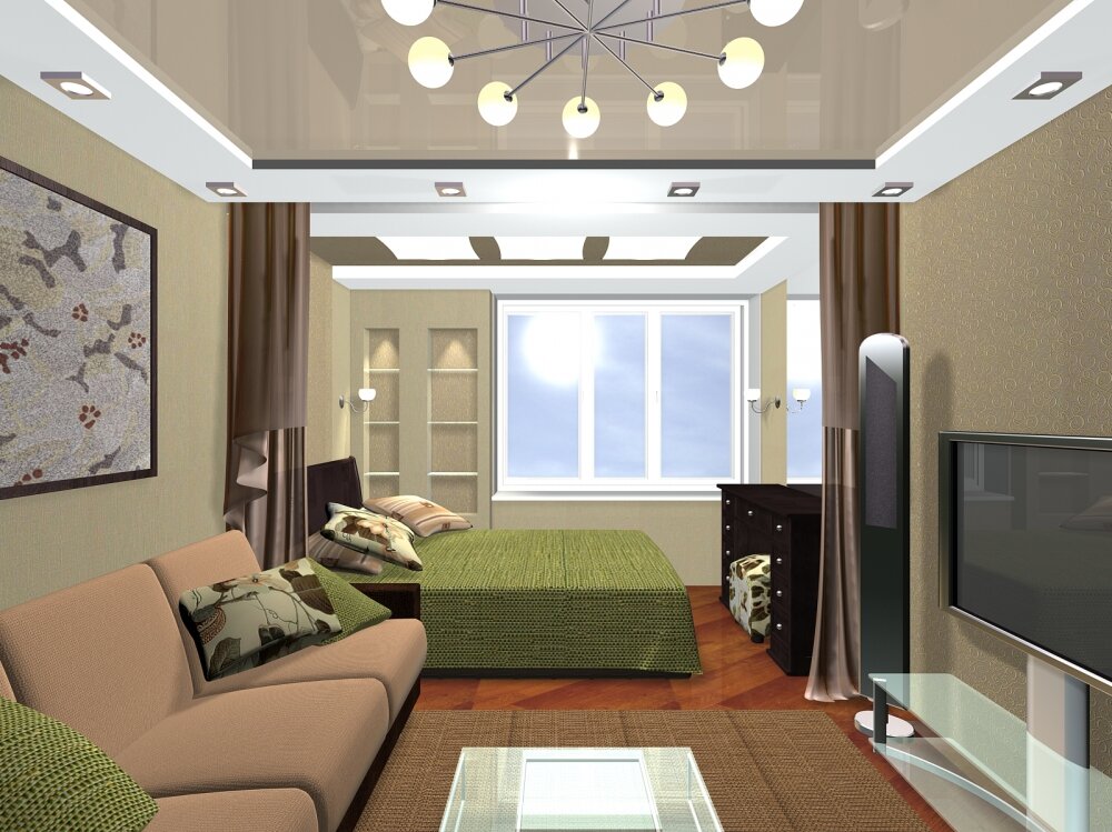Dizajniramo dnevnu sobu-spavaću sobu od 18 četvornih metara. m u 4 koraka